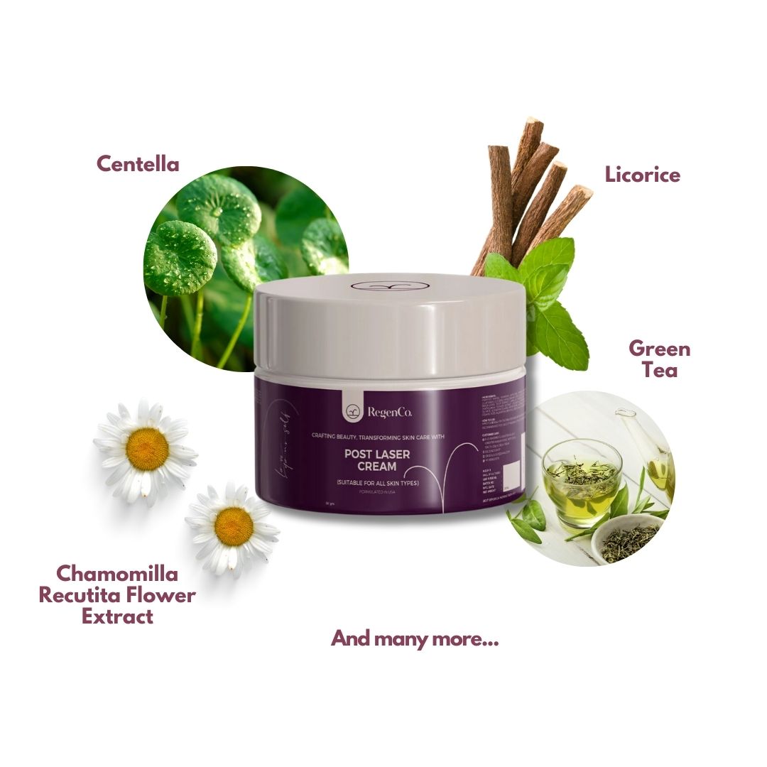 RegenCo. Post Laser Cream - 50 gm | Suitable for All skin Types Face Cream | Face Laser Cream for Repairing Skin Barrier | Lightweight & Non-Greasy Face Cream For Women