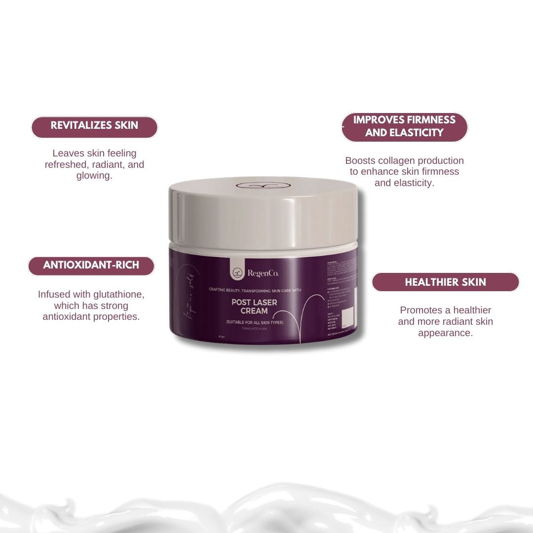 RegenCo. Post Laser Cream - 50 gm | Suitable for All skin Types Face Cream | Face Laser Cream for Repairing Skin Barrier | Lightweight & Non-Greasy Face Cream For Women