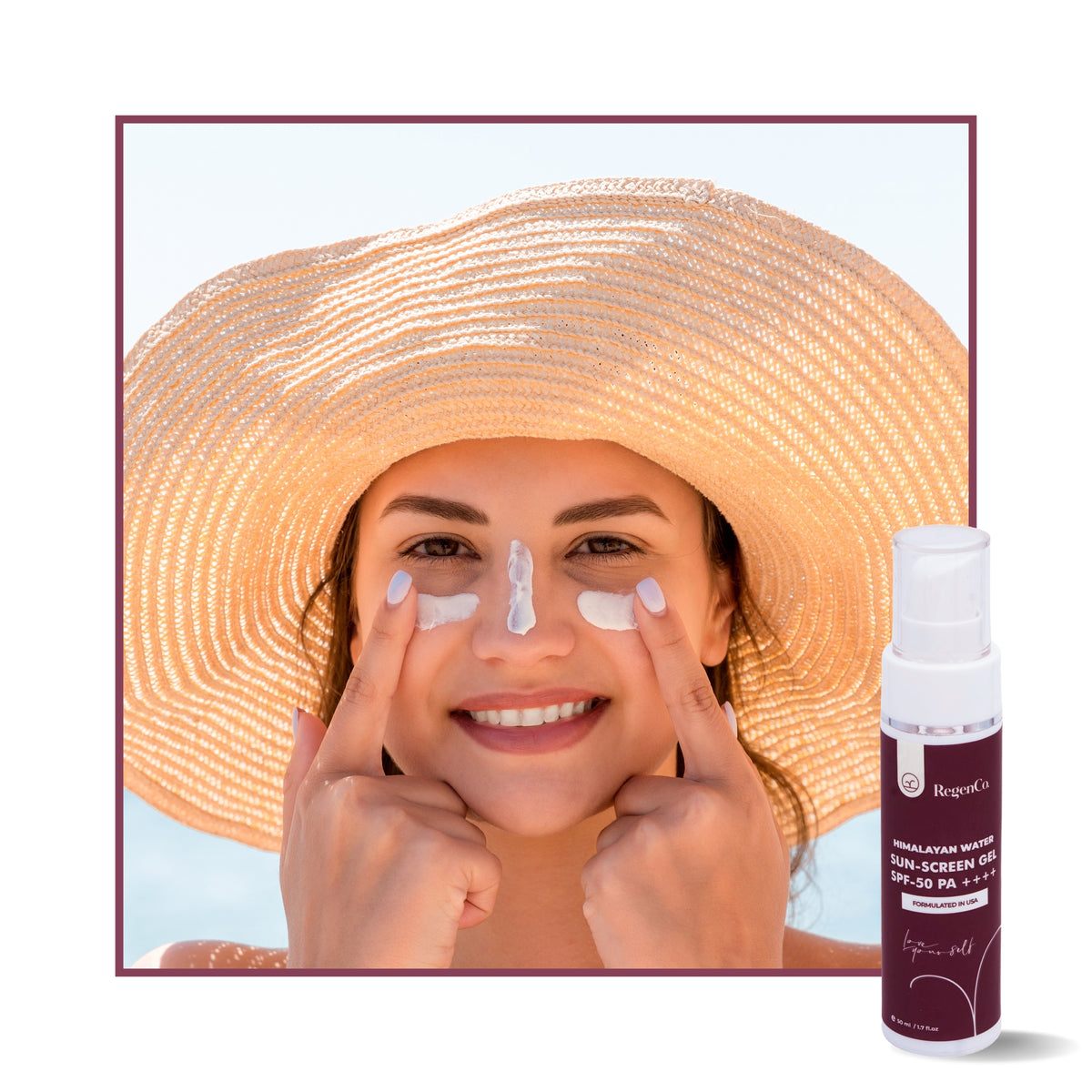 RegenCo. Sun Screen Gel SPF 50 PA++++ - 50 ml | Himalayan Water Sun protection Suns| creen | SPF50 Sunscreen Gel | No White Cast | Broad Spectrum | For Women & Men | All Skin Types